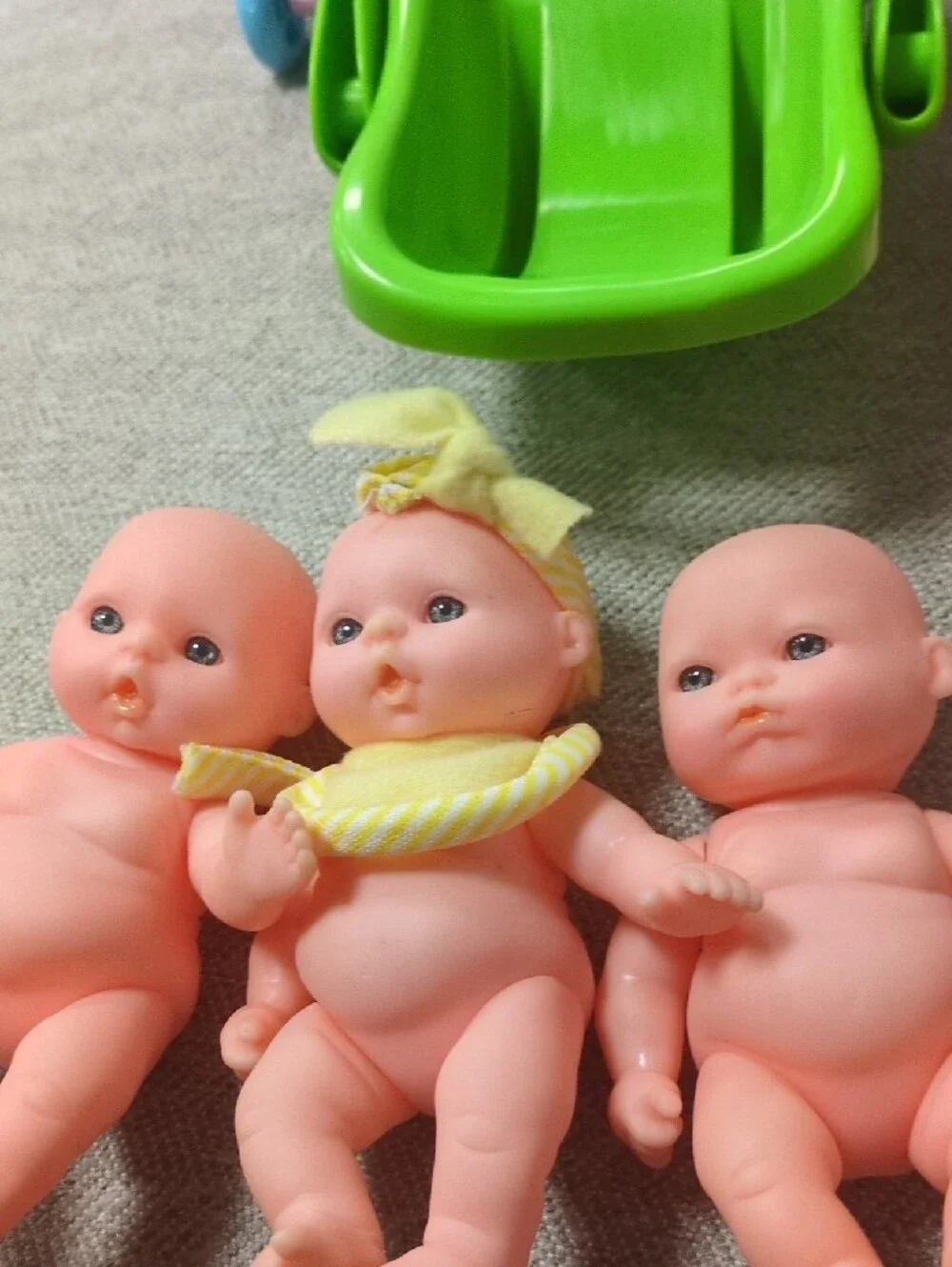 Mini Baby Doll Play Set with Pink and Green Seats - 6-Piece Pretend Play